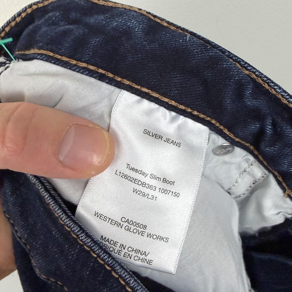 Silver Jeans Co Jeans Womens 29x31 Dark Wash Tuesday Slim Boot Stretch Denim - Picture 4 of 9